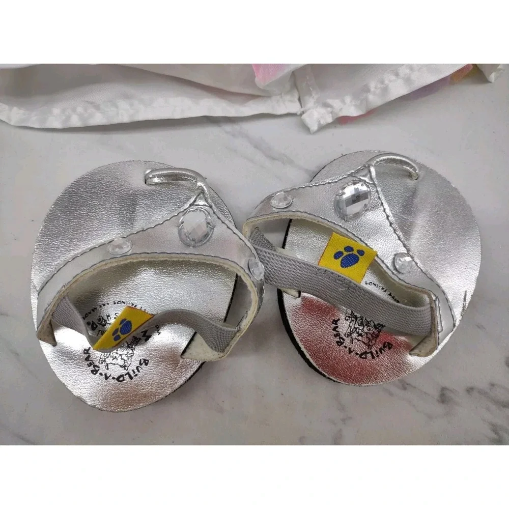 BUILD A BEAR LIGHT UP Fairy Dress Sequin Tulle Push Button Skirt Shoes Wand BAB - Picture 6 of 10